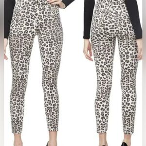 GOOD AMERICAN Good Waist Crop Jeans Women 12/31 Leopard/Cheetah print EUC  9